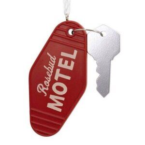 5/$20 NEW Hallmark Schitt's Creek Rosebud Motel Room Key Christmas Ornament